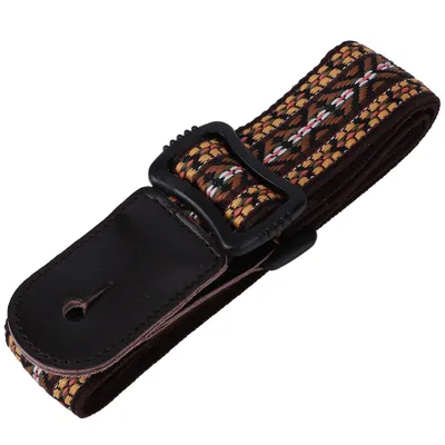 Produktbild von Ukulelengurt im Ethno-Stil, 4-saitige Gitarre für Erwachsene und Kinder, verstellbare Länge 70–120 cm, Gelb