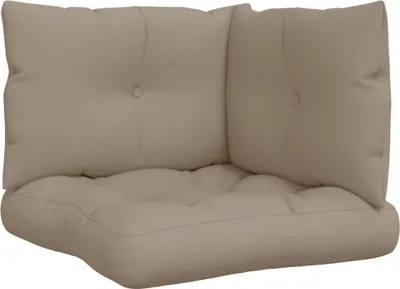 Produktbild von vidaXL Palettenkissen 3-tlg. Taupe Stoff