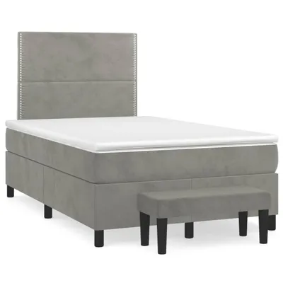 Obrázok produktu pre vidaXL Box spring posteľ s matracom svetlosivá 120x190 cm zamat