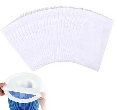 Produktbild von Pool Skimmer Socken 50er Pack wiederverwendbar – Skimmernetz für Schwimmbad | Schützt Pumpe Filter Skimmerkorb | Pool Filter Saver