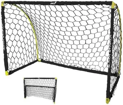 Image de But de football pliable 180 x 91 x 120 cm, noir, pour enfants