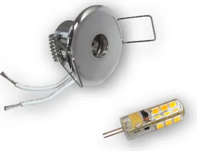 Produktbild von C-Light 10er Set - 2W-140LM G4 LED Sternchen 40mm chrom glänzend (inkl. SCH-30W Trafo)