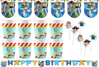 Obrázok produktu pre Toy Story - Detská narodeninová sada (16 kusov) Šálky Dekorácie Slamky Narodeniny