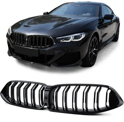 Sport Kühlergrill Doppelsteg SCHWARZ GLANZ passend für BMW 8er G14 G15 G16 2018 – Produktansicht