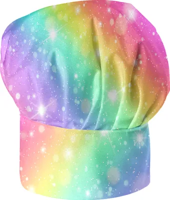 Produktbild von Kochmütze Für Kinder Jungen und Mädchen Bunte Kochhaube mit Klettverschluss Motif Regenbogen Einhorn Full [099]