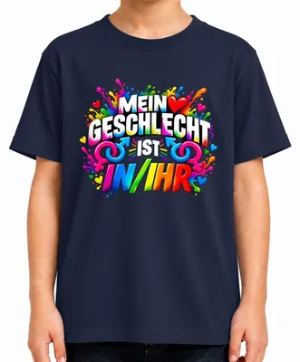 Produktbild von Mein Geschlecht Ist In Ihr Pronomen Humor Zweideutig Spruch Liebe Kinder T-Shirt, Navy, 128