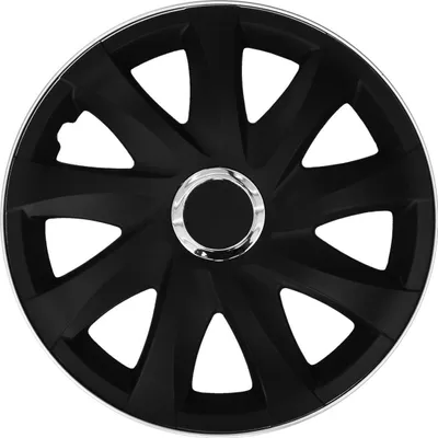 Productafbeelding van NRM Wielkappen DRIFT, zwart mat, 15 inch. (4 x universele wielbeschermers/wielkappen)