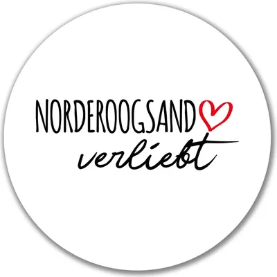 Produktbild von Huuraa Aufkleber Norderoogsand verliebt 10cm rund Sticker Geschenkidee