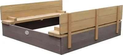 Imagen del producto de Silecomplaza: Caja de arena de madera en gris y marrón, modelo Ella XL, con tapa