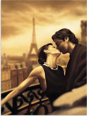 Produktbild von ARTland Wandbild Alu für Innen & Outdoor Kuss in Paris Größe: 30x40 cm