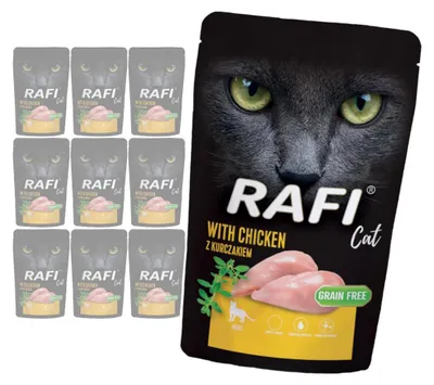 Zdjęcie produktu dla Rafi Cat Adult z Kurczakiem 10x100g Bezzbożowa Mokra Karma Dla Kota