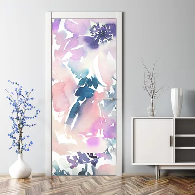 Produktbild von Dekorative Türdekoration selbstklebend Klebefolie Tür Tattoo Aufkleber Garten Blumen 85 x 200 cm