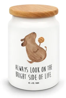 Produktbild von Mr. & Mrs. Panda Dose Hund Keks - Weiß - Geschenk, Sprüche, Kaffeedose, Hundeleckerli, Leckerli, Optimistisch, zuckerdose, Keksdose, behälter, Hundesnacks, Teedose