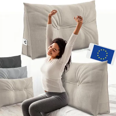 Zdjęcie produktu dla Poduszka ortopedyczna do spania, szerokość 70 cm, z kieszeniami bocznymi, idealna do łóżka lub sofy