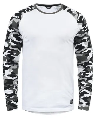 Produktbild von SOLID SDCajus Herren Longsleeve Langarmshirt Shirt mit Camouflage-Muster Rundhals-Ausschnitt Baumwollmischung Regular fit