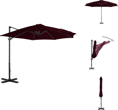 Produktbild von vidaXL Ampelschirm mit Aluminium-Mast Rot 300 cm -  Sonnenschirme & Sonnenschutze
