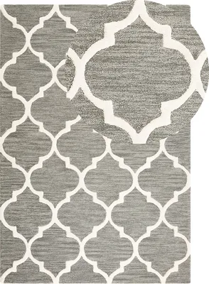 Produktbild von BELIANI Teppich Grau 140 x 200 cm marokkanisches Muster Kurzflor Handgetuftet Klassisch