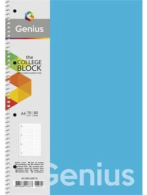 Obrázok produktu pre Špirálový zošit "Genius", zmiešané motívy, linajkovaný, A4, 80 listov, PP obal, SHKOLYARYK A4-080-6803L
