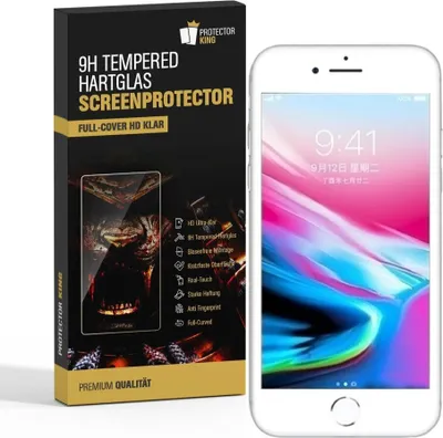 Produktbild von 3x 9H Hartglas für iPhone 7 FULL COVER Panzerfolie Displayschutz WS Schutzfolie HD KLAR Panzerglas Schutzglas
