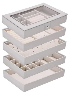 Obrázek produktu pro Organizér na šperky se 5 přihrádkami a průhledným víkem