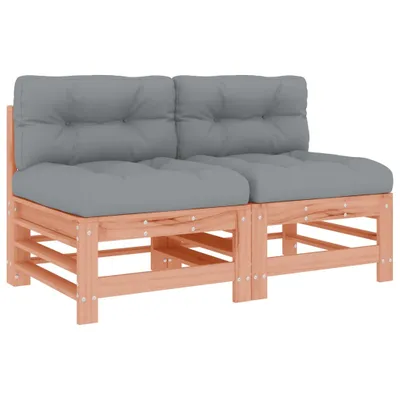 Produktbild von vidaXL Mittelsofas mit Kissen 2 Stk. Massivholz Douglasie
