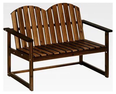 Produktbild von Gartenbank, 2-Sitzer mit Rückenlehne und Armlehnen, für Garten und Balkon, bis 240 kg belastbar, 114 x 63 x 86 cm