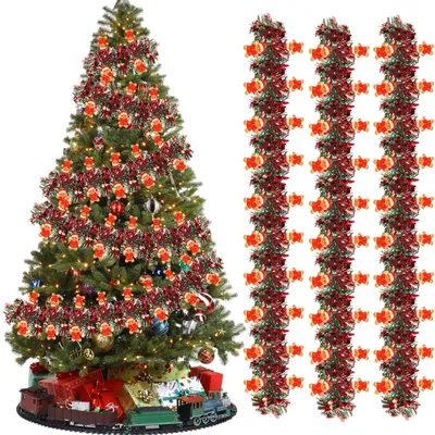5er-Set Weihnachtsgirlanden, 10 m, künstlich, für Kamin & Treppe