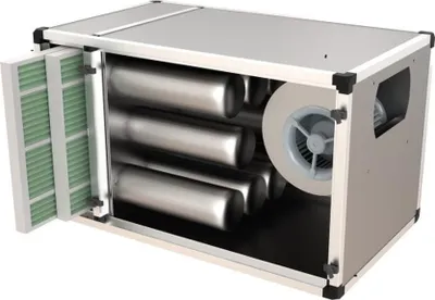 Image de Système d'échappement Combisteel avec un débit de 2000 m³/h et une alimentation de 230 V.