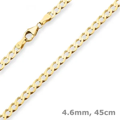 4-6mm-Panzerkette-weit-aus-333-Gelbgold-45cm