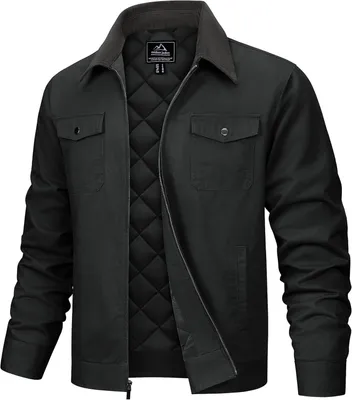 Produktbild von Herren Übergangsjacke mit Cord-Kragen Schwarz 3XL