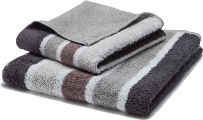 Produktbild von grace grand spa Duschtuch Premium in tollem Streifen-Design Grau One Size