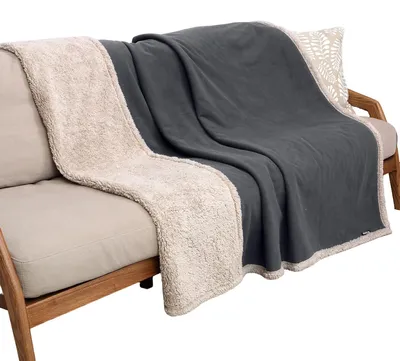 Immagine prodotto di Coperta impermeabile per animali, in pile sherpa, grigia/color taupe, 150 x 120 cm