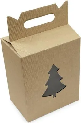 Zdjęcie produktu dla Pudełko Karbowane Ozdobne Na Prezent F217 190x130x220mm (CHOINKA) EKO