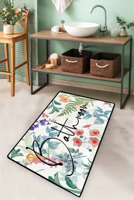 Produktbild von Mijolnir, Green In Flower, Badematte, Mehrfarbig, 100% POLYESTER, 70 x 120 cm