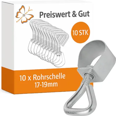 Produktbild von Rohrschelle 10 Stk Rohrhalterung Rohrbefestigung Rohrklemme 17-19 mm 10er Set