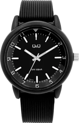 Produktbild von Q&Q Herrenuhr mit Silikonarmband, 10 ATM, schwarz
