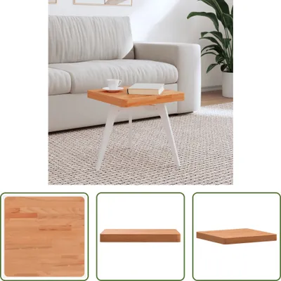 Productafbeelding van De Living Store tafelblad, 40x40x4 cm, vierkant, massief beuken hout