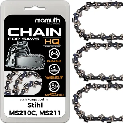 Zdjęcie produktu dla 3x Łańcuch pilarki 35cm 1,3mm 3/8" 50 TG do Stihl MS210C, MS211