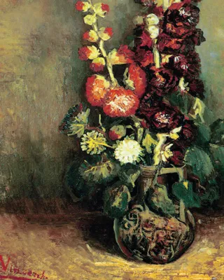 Produktbild von Vincent Van Gogh Kunstdruck Bild - Vase Mit Malven, 1886 (50 x 40 cm)