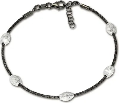 Image de SilberDream 19-21cm bracelet fantaisie argent noir femmes bijoux D2SDA2469S