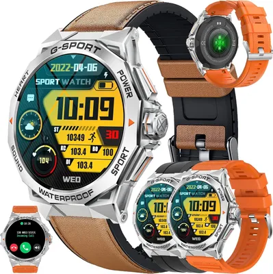 Produktbild von Herren Smartwatch 1,43 Zoll AMOLED mit Telefonfunktion, Sportuhr mit Bluetooth-Anrufen, IP68 wasserdicht, 123 Sportmodi, SpO2,Herzfrequenz,Android IOS