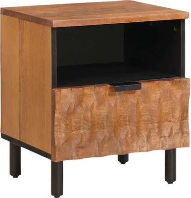Produktbild von "Schlussverkauf" Nachttisch 1 PC - mit Reichlich Stauraum - Braun 40x33x46 cm Massivholz Mango  C9026