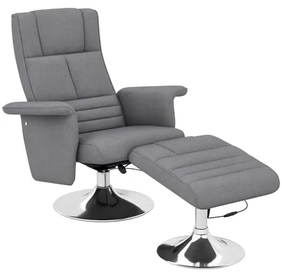 Produktbild von HOMCOM Massagesessel mit Fußhocker, Elektrischer Relaxsessel mit Liegefunktion
