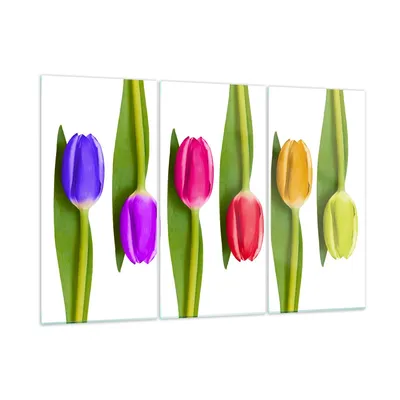 Produktbild von Bilder auf glas - Tulpe Blume Garten Komposition - 105x70cm - Glasbilder - Wandbilder - Kunstdruck - zum Aufhängen bereit - Wanddekoration aus Glas - Glas Bilder - Wandbild auf Glas - GCE105x70-2360