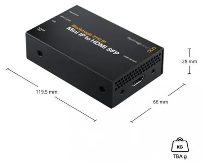 Immagine prodotto di Blackmagic Design CONVNVIPE/IP/HDMISFP, Convertitore video attivo, Nero, Windows 10, Windows 11, 720p, 1080i, 1080p, 2560p, NTSC, PAL, 4:2:2