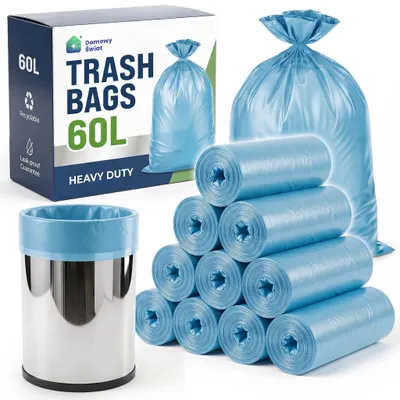 Obrázek produktu pro Modré Klasické Odolné Univerzální Odpadkové Sáčky 60 L, 10 Rolí