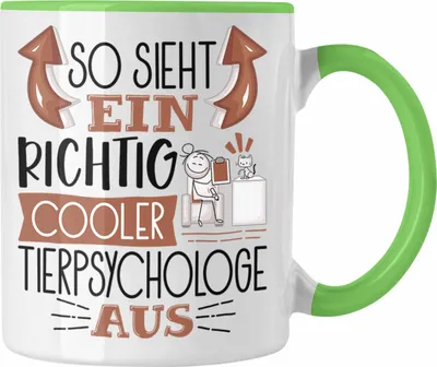 Produktbild von Trendation - Tierpsychologe Tasse So Sieht Ein Richtig Cooler Tierpsychologe Aus Geschenk Lustiger Spruch Geschenkidee (Grün)