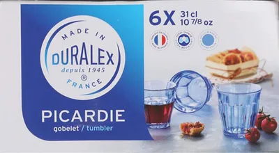 Zdjęcie produktu dla Duralex 1028BB06/6 - Szklanka do wody Picardie, 6-pak, przezroczysty niebieski