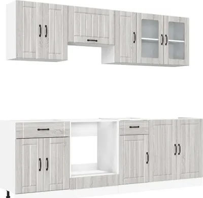 Produktbild von vidaXL 8-tlg. Küchenschrank-Set Kalmar Grau Sonoma Holzwerkstoff