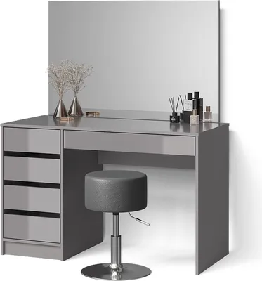 Produktbild von Schminktisch-Set Livinity Imola Grau 120 cm mit Hocker, Model 52384